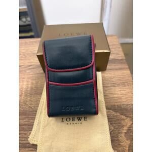 Loewe Soft Napa Calf Leather Gray(?) Red Boxy Cigarette Case